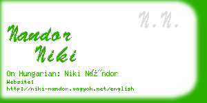 nandor niki business card